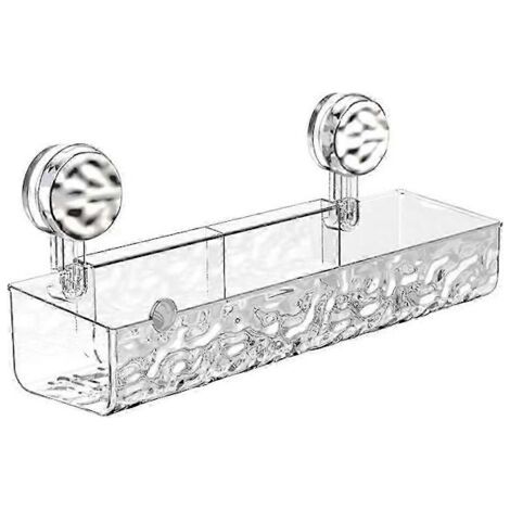 Étagère de douche murale grande capacité sans perçage, panier de rangement mural sans perçage, étagère de rangement à ventouses pour salle de bain (1/5)