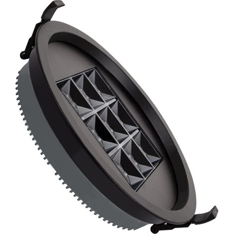 Spot LED Downlight Rond (UGR17) 30W Noir Coupe Ø 205mm Blanc Neutre 4000K 24° (1/5)