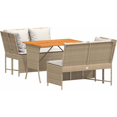 Maison Exclusive - 3-tlg. Garten-Sofagarnitur mit Kissen Beige Po