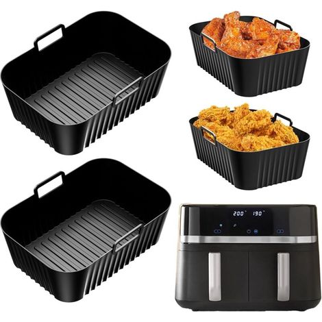 Set di 2 stampi in silicone per friggitrice ad aria Russell Hobbs a 2 scomparti da 9 litri (2 x 4,5 litri) riutilizzabili.