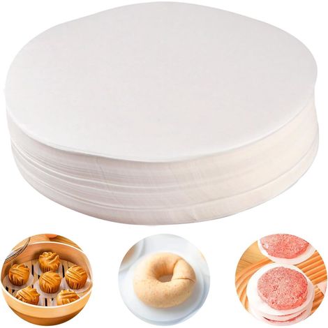 500 Pièces Papiers Steak Haché, 9cm Disques à Burger Feuilles de Papier Antiadhésive Haute Température Papier Parchemin Ronde Résistant pour Hamburgers Pain de Viande Pâtisseries (1/5)
