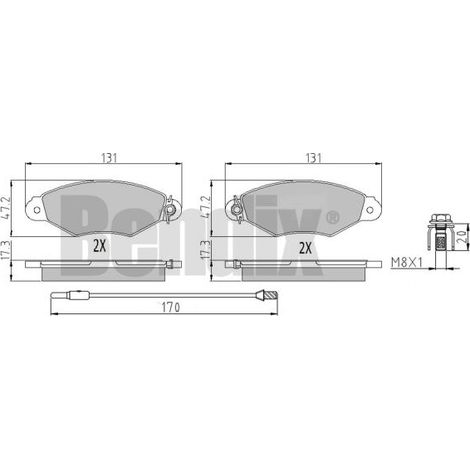 BDX 510351 Bendix HAM almohadillas frontales de 2 sensores