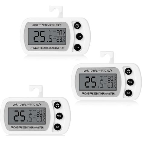 3 Pièces Thermometre Frigo Numérique, Magnétique Thermomètre Cuisine pour Refrigerateur avec Crochet, Écran LCD Facile à Lire, pour Restaurants, Bars, Cafés (1/5)