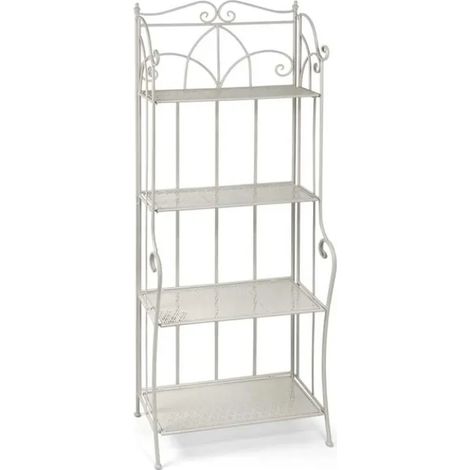 Set 2 scaffali in metallo angolare pieghevoli con 4 ripiani cm 60x28x166h