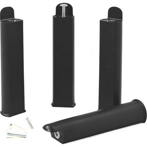 Altobuy – Jeu de 4 pieds 22 cm noirs en polypropylène – Fixation par vis 8 mm – Compatible avec cadres à lattes AltoLattes et AltoZone