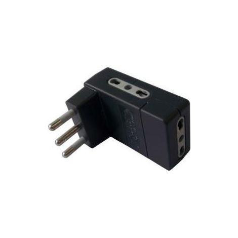 ADATTATORE TRIPLO 10/16A PIATTO 2P+T NER