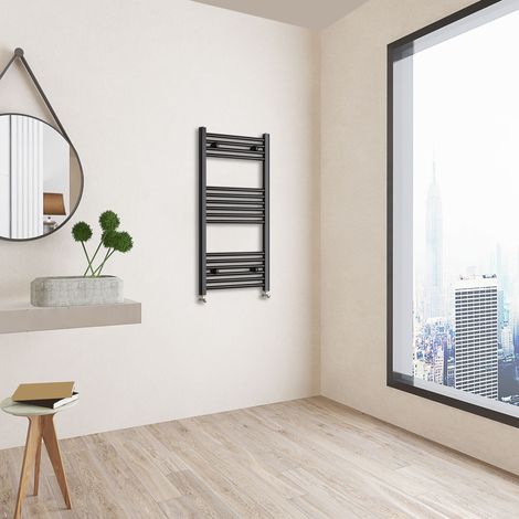 Acezanble 1000x500mm(HxW) matt Black Central Heating Towel Rail Heating Towel Radiator