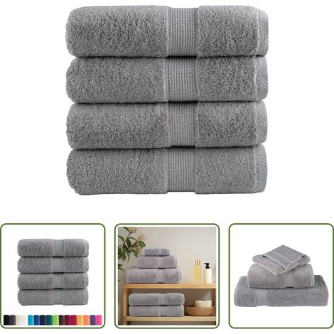 vidaXL Handtuch -  Premium Gästetücher SOLUND 4 Stk. Grau 30x50 cm 600 g/m² (1/5)