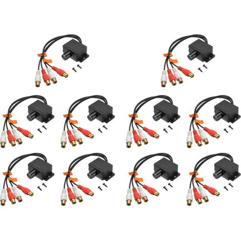 Compatible con 10 amplificadores de bajo universales, con control de volumen y ganancia RCA, apto para uso doméstico y en el coche, color negro.