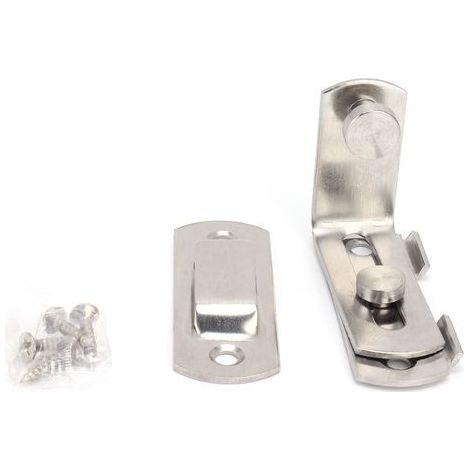 Serrures de Porte Loquet de Moraillon en Acier Inoxydable Boucle de Loquet de Porte de Grange Accessoire de Quincaillerie de Porte Coulissante à Angle de 90 Degrés (1/5)