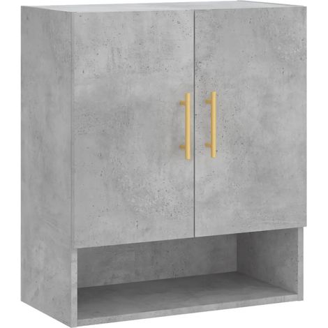 Armario de pared gris hormigón 60 x 31 x 70 cm espacio de almacenamiento práctico diseño moderno de madera contrachapada gris 020048757 (1/5)
