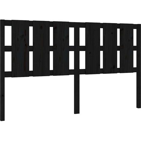 Maison Exclusive - Kopfteil Schwarz 185,5x4x100 cm Massivholz Kie (1/5)