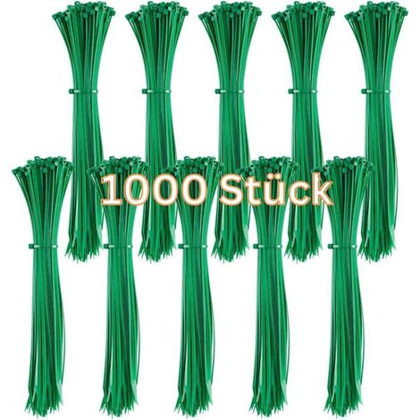 Kabelbinder 1000 Stück 22,2 kg Zugfestigkeit UV 300 mm x 4,8 mm Grün (1/5)