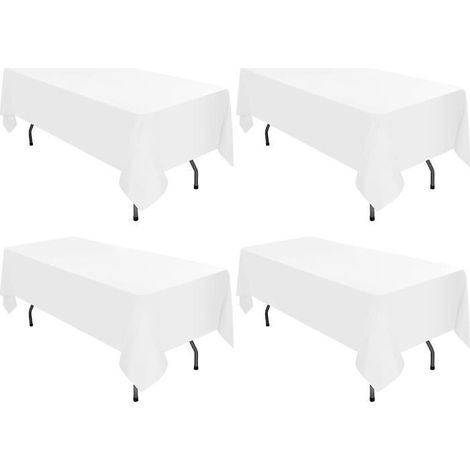 KLVGTIFS PU - Lot de 4 Nappes Rectangulaires147 x 259 cm, Résistant aux Taches et aux Rides Lavable Décoratif Nappe pour Banquet de Mariage Fête (1/4)