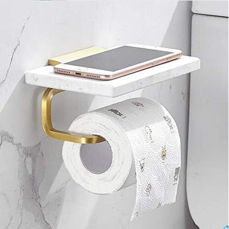 Support de Papier Toilette Mural en Marbre avec Vis pour Accessoires de Salle de Bain (1/5)
