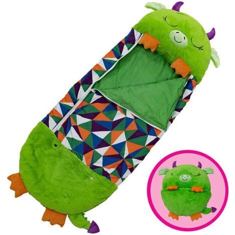 Vert Oreiller pliant pour sac de couchage, 2 en 1, sac de couchage anticoup de pied pour enfants (1/4)