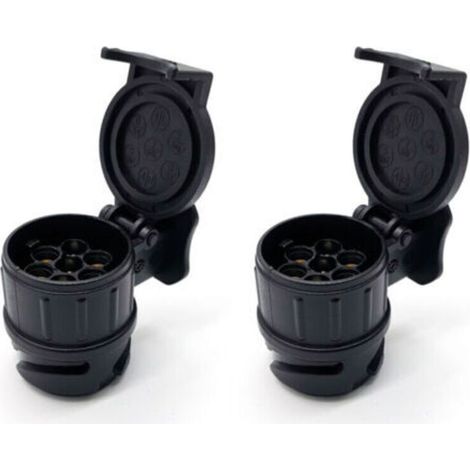 2 pack Adaptateur 13 Broches vers 7 Broches pour Remorque Prise 13 Broches pour Remorque de Voiture-Tracteur-Caravane-Porte-Vélo