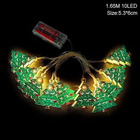 Guirlande Lumineuse De Noël - Figurines En Fer Forgé - 10 Led - 2 M - Pour Décoration Intérieure Et Extérieure (1/2)