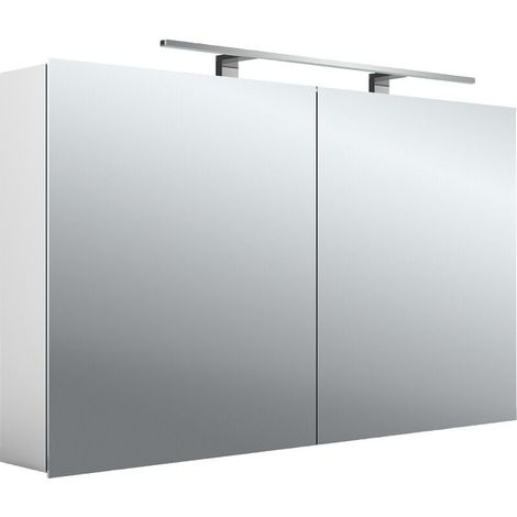 emco mee Armario con espejo iluminado LED, aluminio, 2 puertas, (1/5)