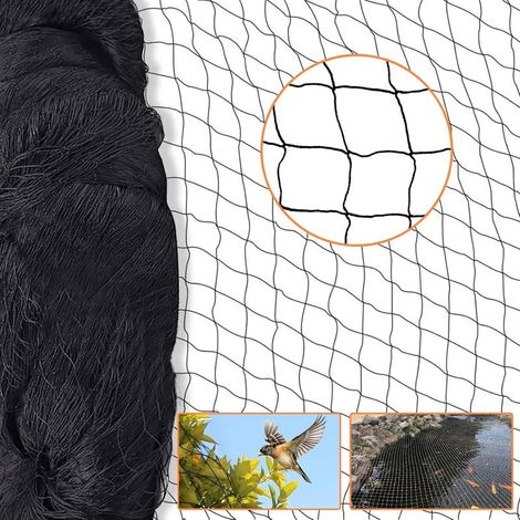 Filet anti-oiseaux 15x15m – Nylon haute densité – Mailles 5x5cm – Résistant aux UV – Protection pour vergers et poulaillers (1/5)