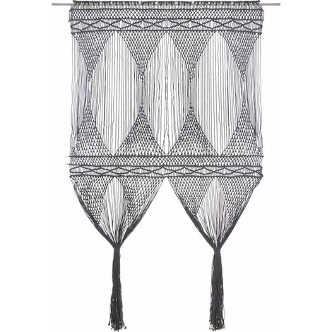 Maison Exclusive - Makramee Vorhang Anthrazit 140x240 cm Baumwoll (1/5)