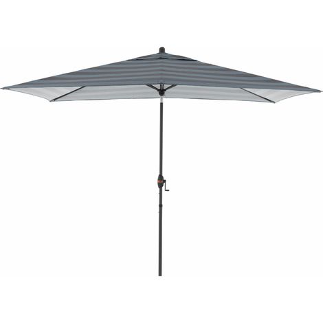 Doppler Mittelstockschirm "myZONE" 300 x 200 cm, Auto-Tilt, Blockstreifen anthrazit, Bezug aus 100% Polyester, Gestell aus Aluminium, Gewicht 7,3 kg (1/5)