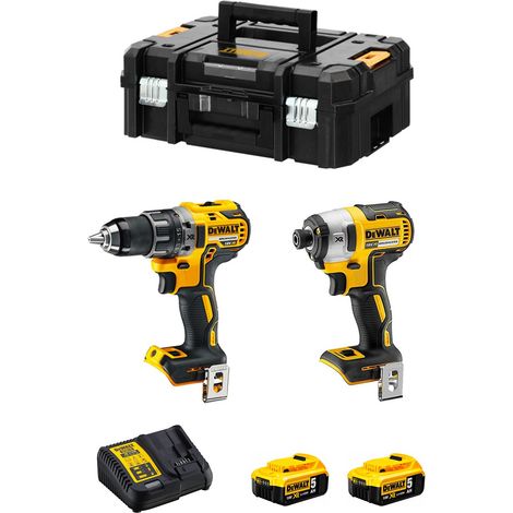 DeWALT Kit DCK268P2T (DCD791 + DCF887 + 2 x 5,0 Ah + DCB115 + TSTAK II)