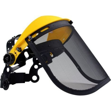 Schutzhelm mit Vollnetzvisier zum Roden und Fällen von Gestrüpp. (1/4)