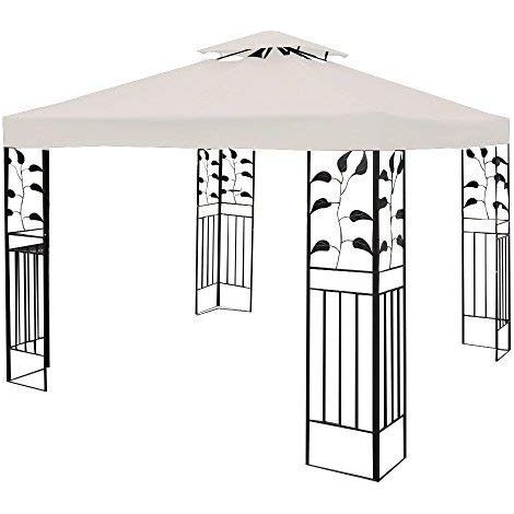 COSTWAY Pavillondach Ersatzdach Pavillonplane Dachabzug Kaminabzug Dachplane für Pavillon 3x3M Beige
