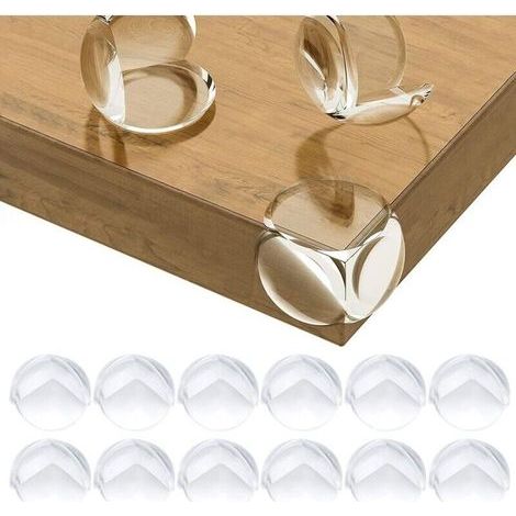 Protections d'angle pour Meuble Sécurité Enfant pour Bureau,Table, Coins & Bords Molles + sans Danger Rondes Pack de 12 (1/5)