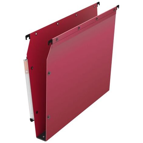 Dossier suspendu plastique pression L'Oblique AZ fond 3 cm pour armoire - rouge - Lot de 10