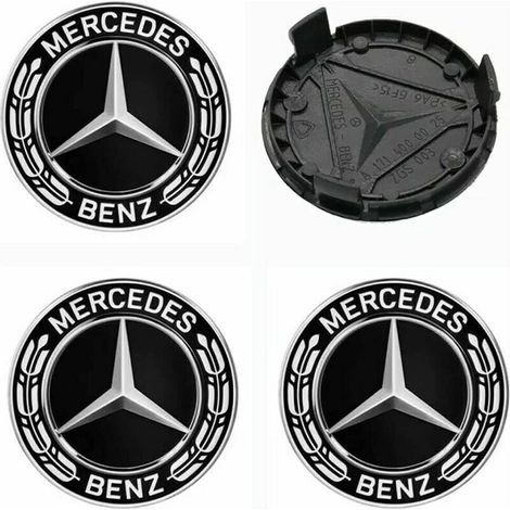 Green Mobility-4 pièces Cache Moyeux Compatible with Mercedes Benz 75mm Cache de Roue Centrale ABS Accessoires de Voiture (1/4)