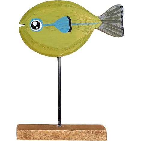 Petits poissons de bois peuple de bois décoration de la mer table à manger de Noël décoration bureau rétro décoration de Noël décoration d'extérieur statue (1/5)