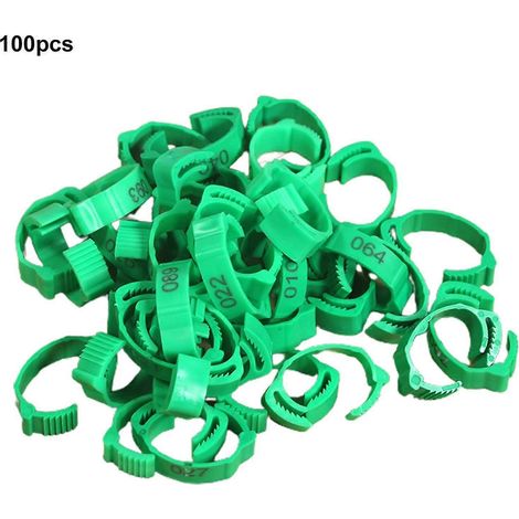 100 anneaux pour pattes de poulet, boucle réglable, faciles à assembler, Jikaix-Green (1/5)