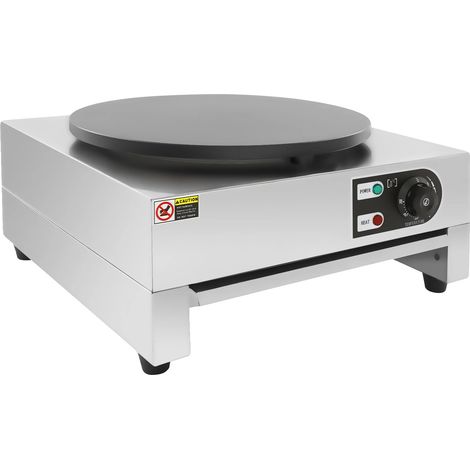 Crepera eléctrica, 3 kW, 40 cm, temperatura regulable de 50 a 300 °C, superficie antiadherente, base antideslizante. (1/5)