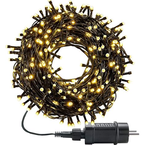 Guirlande lumineuse extérieure 100m 800 LED Guirlande lumineuse arbre de Noël avec minuterie, fonction mémoire, 8 modes, IP44 étanche pour Noël Fêtes Mariage Halloween, Blanc Chaud (1/5)