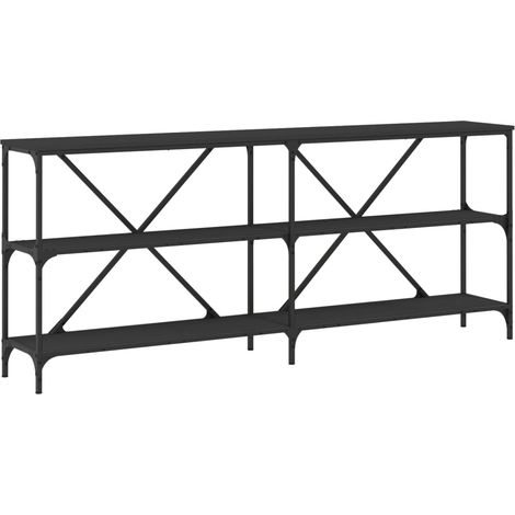 Maison Exclusive - Tavolino Consolle Nero 180x30x75 cm Legno Multistrato e Ferro