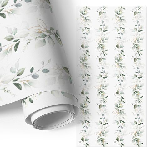 Klebefolie für Möbel - Möbelfolie - Selbstklebefolie - Küche folieren - Schrank folieren - Tischfolie - Pflanzenmotiv 65x130 cm