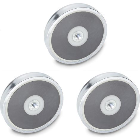 Ganter NormElements, magneti con filettatura interna, GN 50.4-HF-32-M4, materiale magnetico, ferrite duro, 3 pezzi (1/3)