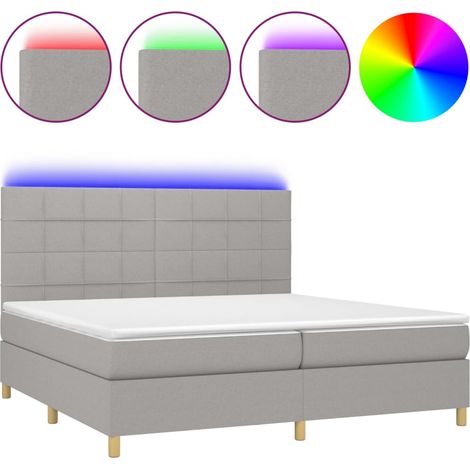 Maison Exclusive - Sommier à lattes de lit matelas et LED Gris clair 200x200 cm (1/5)