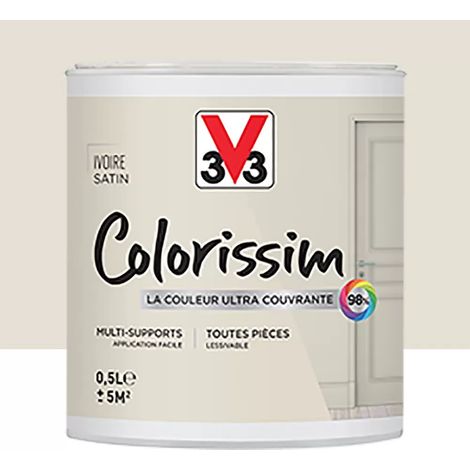 Peinture Multi-supports V33 Colorissim Satin Ivoire 0,5 L (1/4)