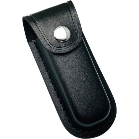 Navaja de cinturón de cuero, funda de cuero de 12,2 cm, funda de bolsillo plegable de madera de fresno, funda de bolsillo portátil. (1/5)
