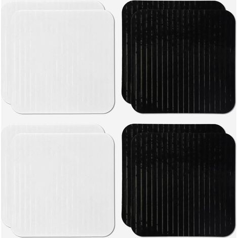 8 Pièces Antidérapant Tapis, 10X10cm Rug Grippers, Anti Glisse Tapis, Carrés Tapis Antiderapant, Autocollant Anti Derapant Tapis, pour planchers de Bois Franc, Cuisine, Chambre (Blanc+Noir)-Karteo (1/5)