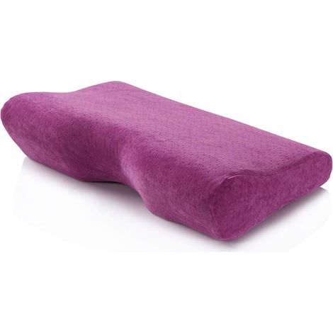 Oreiller cervical en mousse à mémoire de forme pour le cou et les épaules, pour les personnes dormant sur le côté (violet)-AquaForge (1/5)
