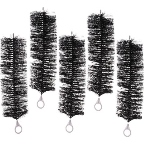 Set di 5 spazzole per filtri da laghetto da 40 cm con setole incrociate per la manutenzione di acquari e giardini acquatici.