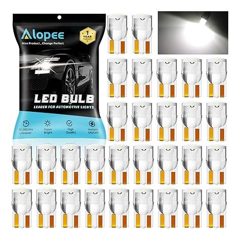 Ampoule T10 LED W5W 501 194 5W5 Blanc Acrylique 1 SMD COB 12V - Voiture Éclairage Tableau de Bord Plafonnier Coffre Plaque d'Immatriculation Portière (1/5)