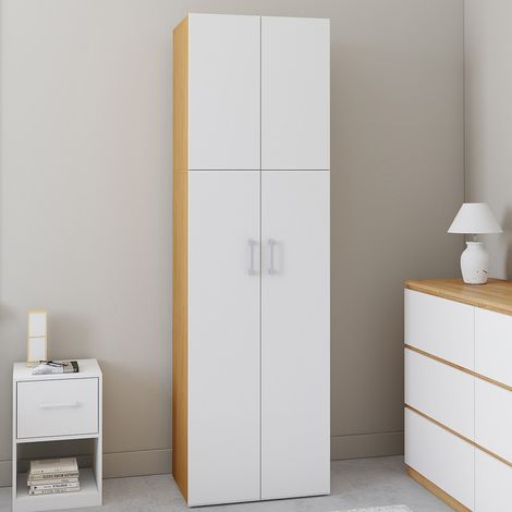 JULIANA blanco y madera armario 2 puertas 50 cm armario con estante
