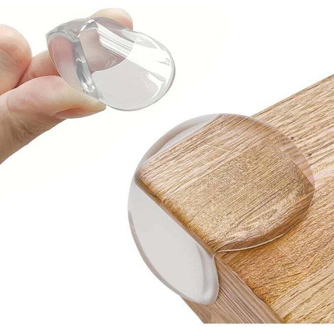 Lot de 12 protections d'angle rondes pour enfants - Protection des coins de table - Coins transparents anti-collision pour meubles tranchants (1/4)