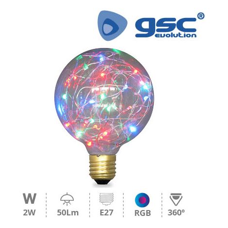 Bombilla LED Starlight Globo G95 2W E27 RGB (1/2)