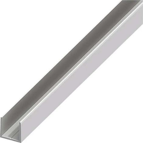 Kantoflex Profilo a U 10mm Alluminio 2m per Bordatura Pannelli Legno